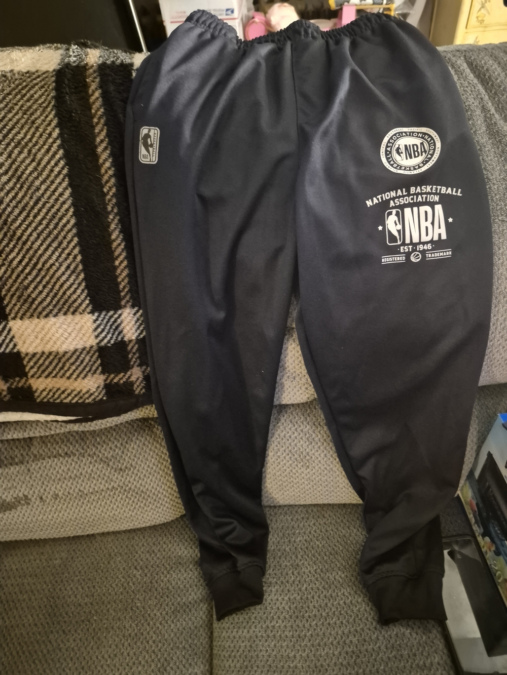 NBA Boys Black Jogger Pants 14-16 Activewear ElaNBA Youth Navy Blue Logo Joggers
